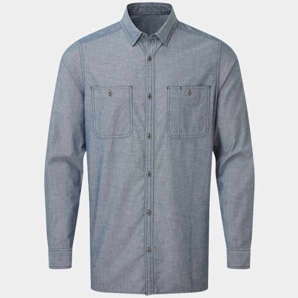 Premier Fairtrade Organic Long Sleeve Chambray Shirt Thumbnail