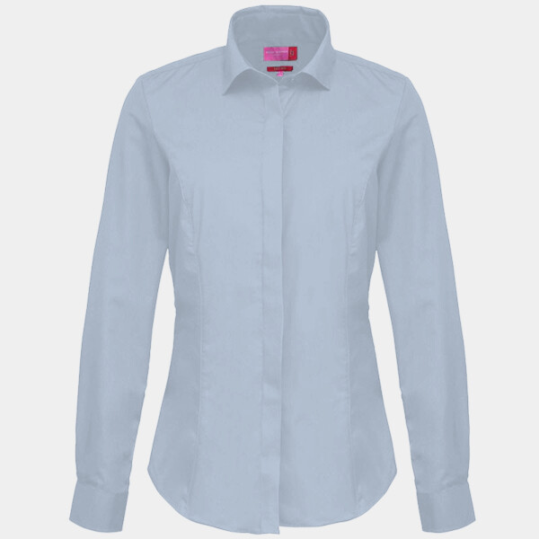 Henbury Ladies Long Sleeved Cotton Feel Coolplus® Shirt Thumbnail