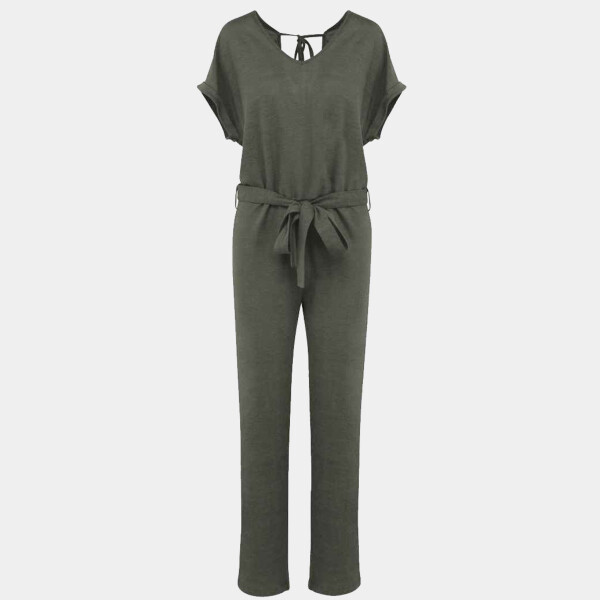 Spasso Ladies Short Sleeve Linen Knit Jumpsuit Thumbnail