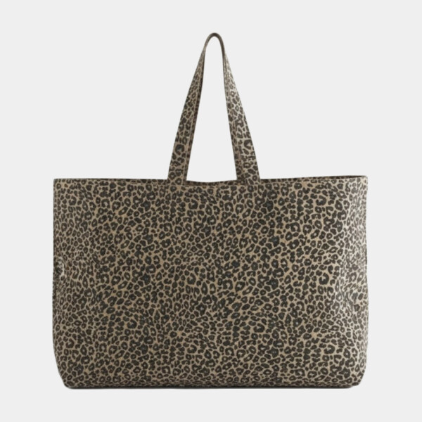 Westford Mill Leopard Print Canvas Oversized Tote Bag Thumbnail