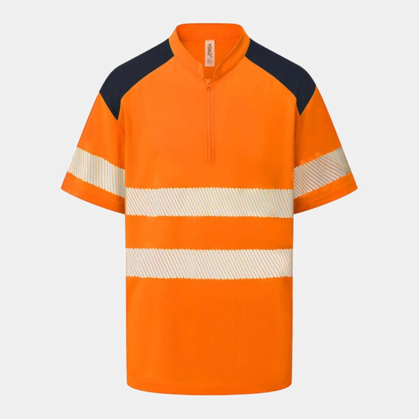 Yoko Mandarin Collar Zip Piqué Polo Shirt Thumbnail