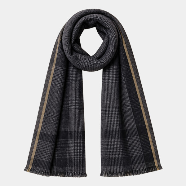 Spasso Grey Pixel Check Scarf Thumbnail
