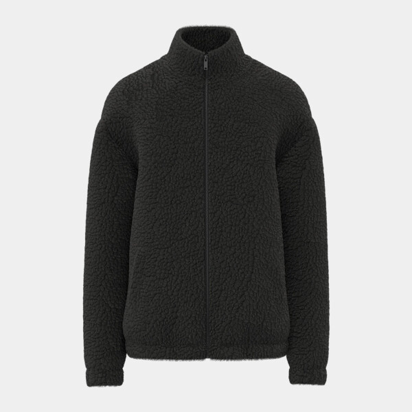 Spasso Unisex Sherpa Drop Shoulder Full Zip Sweat Jacket Thumbnail