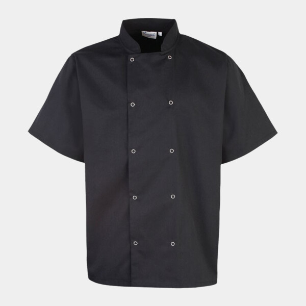 Premier Unisex Short Sleeve Stud Front Chef's Jacket Thumbnail