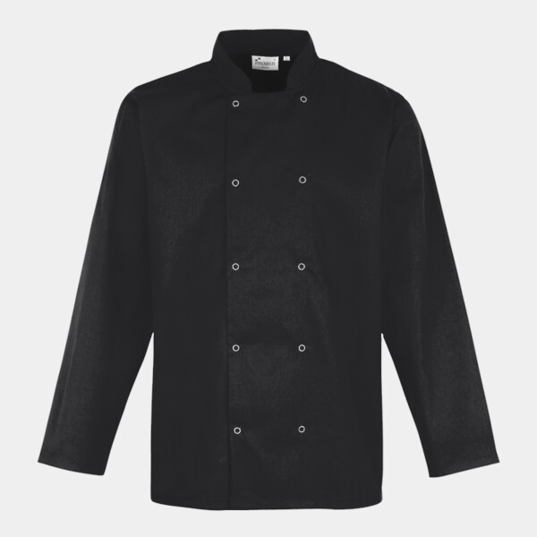 Premier Unisex Long Sleeve Stud Front Chef's Jacket Thumbnail