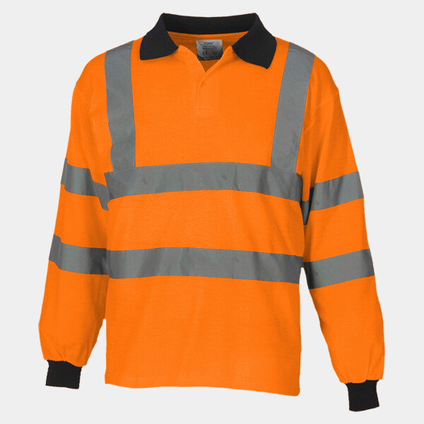 Yoko Hi-Vis Long Sleeve Polo Shirt Thumbnail