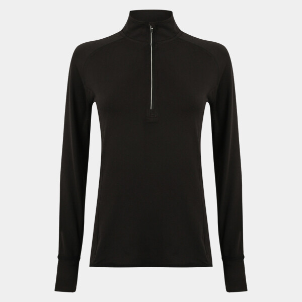 Tombo Ladies Long Sleeve Zip Neck Performance Top Thumbnail