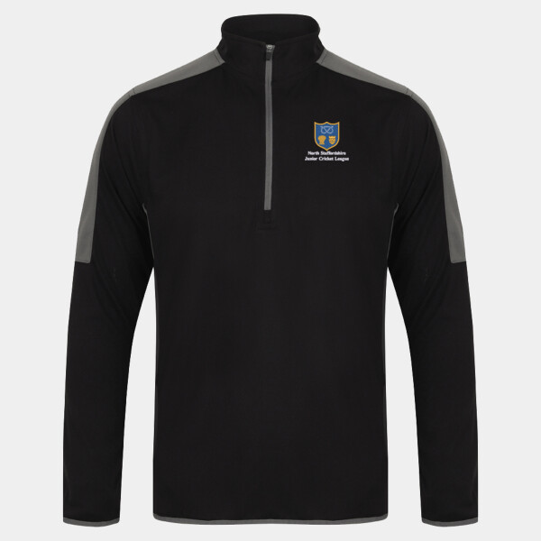 North Staffordshire Junior Cricket League - Contrast Zip Neck Midlayer Top - LV571 Thumbnail